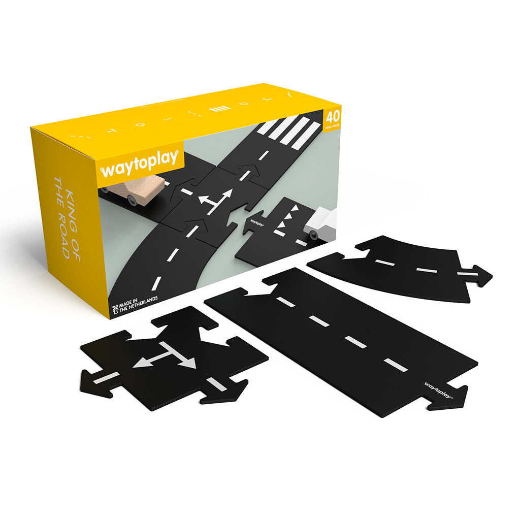 Waytoplay bilbane i gummi, 40 dele, King of the Road legesæt