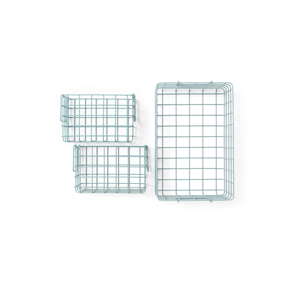 Mustard Made Baskets, sæt m. 3 trådkurve - Ocean