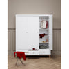Oliver Furniture Wood klesskap med 3 dører, hvit/eik - høyde 204 cm