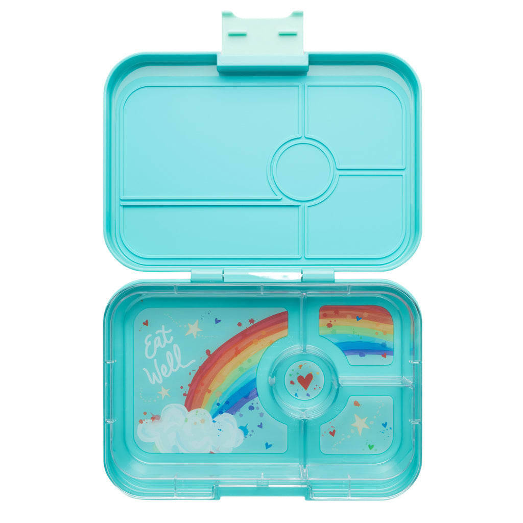 Yumbox XL matboks med 4 rom, Tapas - Antibes Blue/ Rainbow