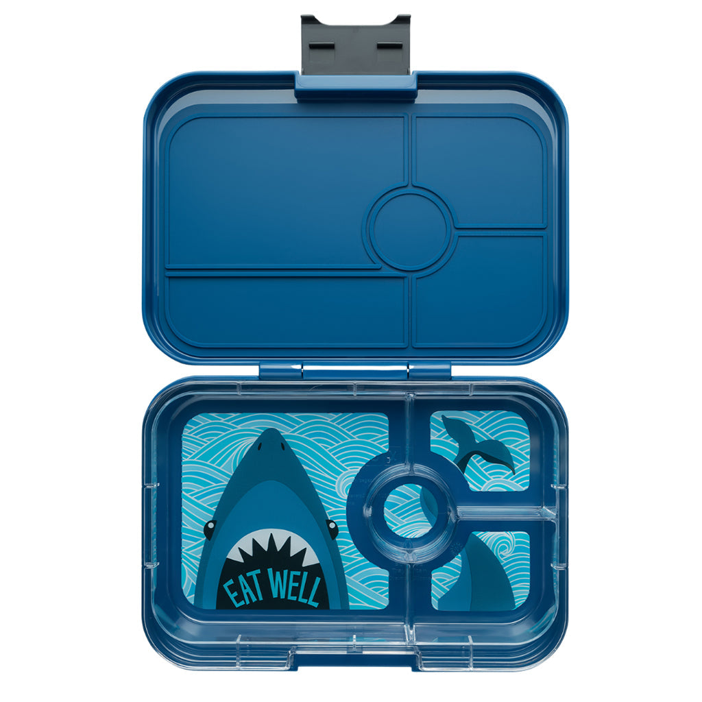 Yumbox XL matboks m. 4 rom, Tapas - Monte Carlo blue/ shark