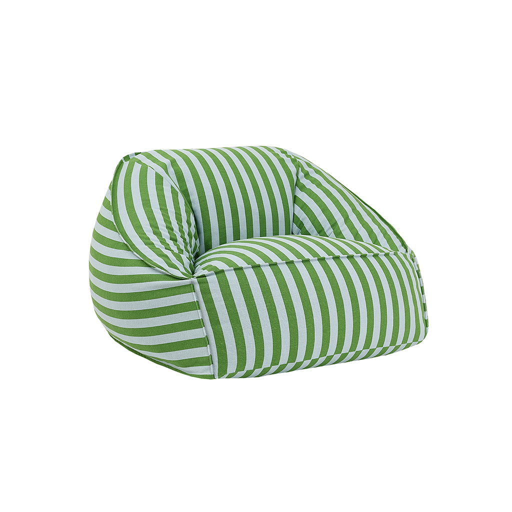 Nobodinoz Ziggy armchair, sækkestol – Green blue stripes