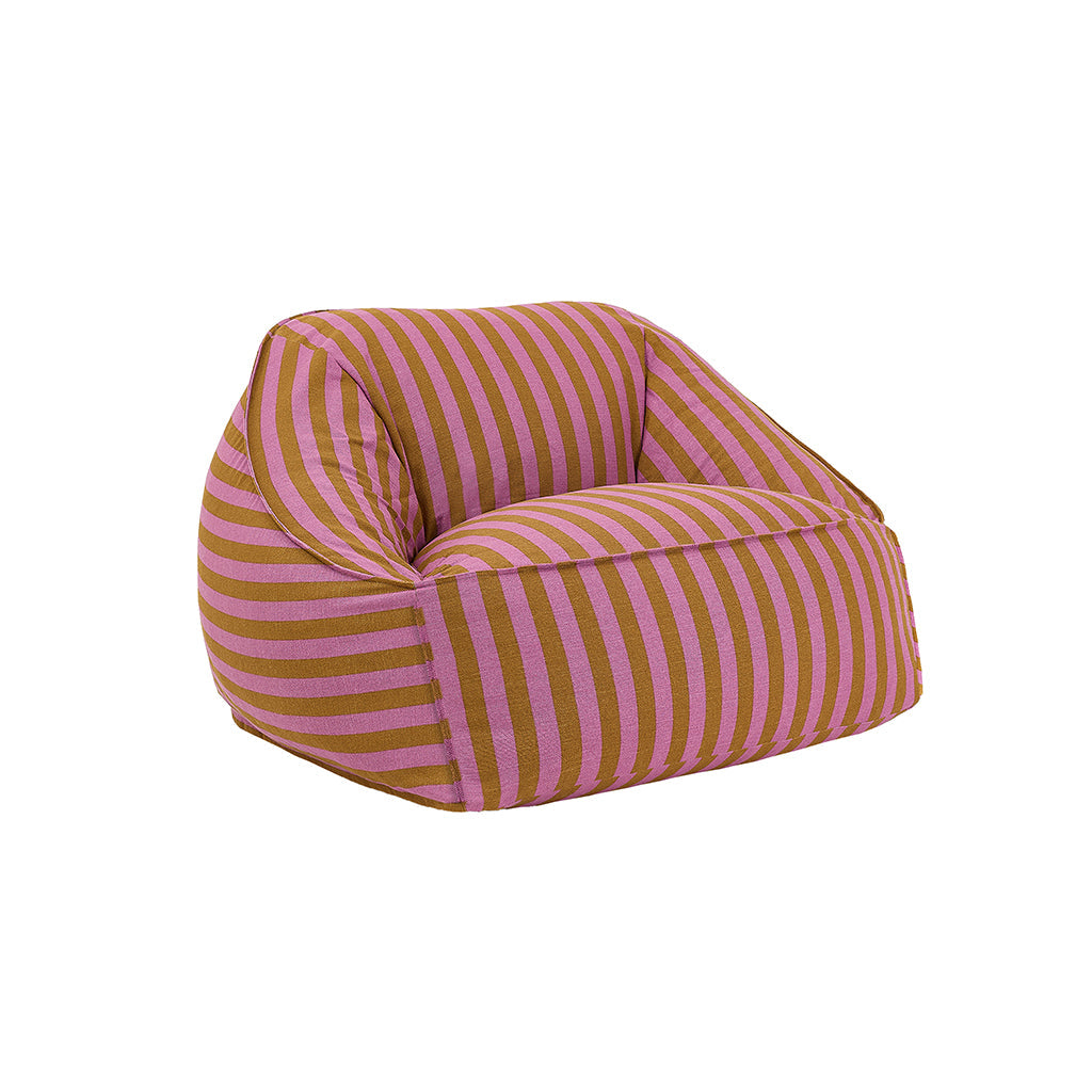 Nobodinoz Ziggy armchair, sakkosekk – Pink curry stripes