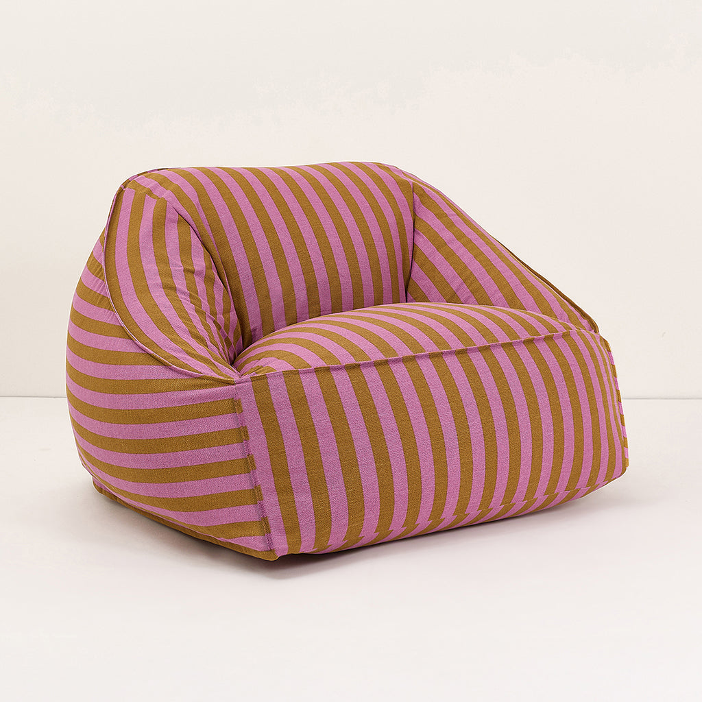Nobodinoz Ziggy lenestol, sakkosekk - Pink curry stripes
