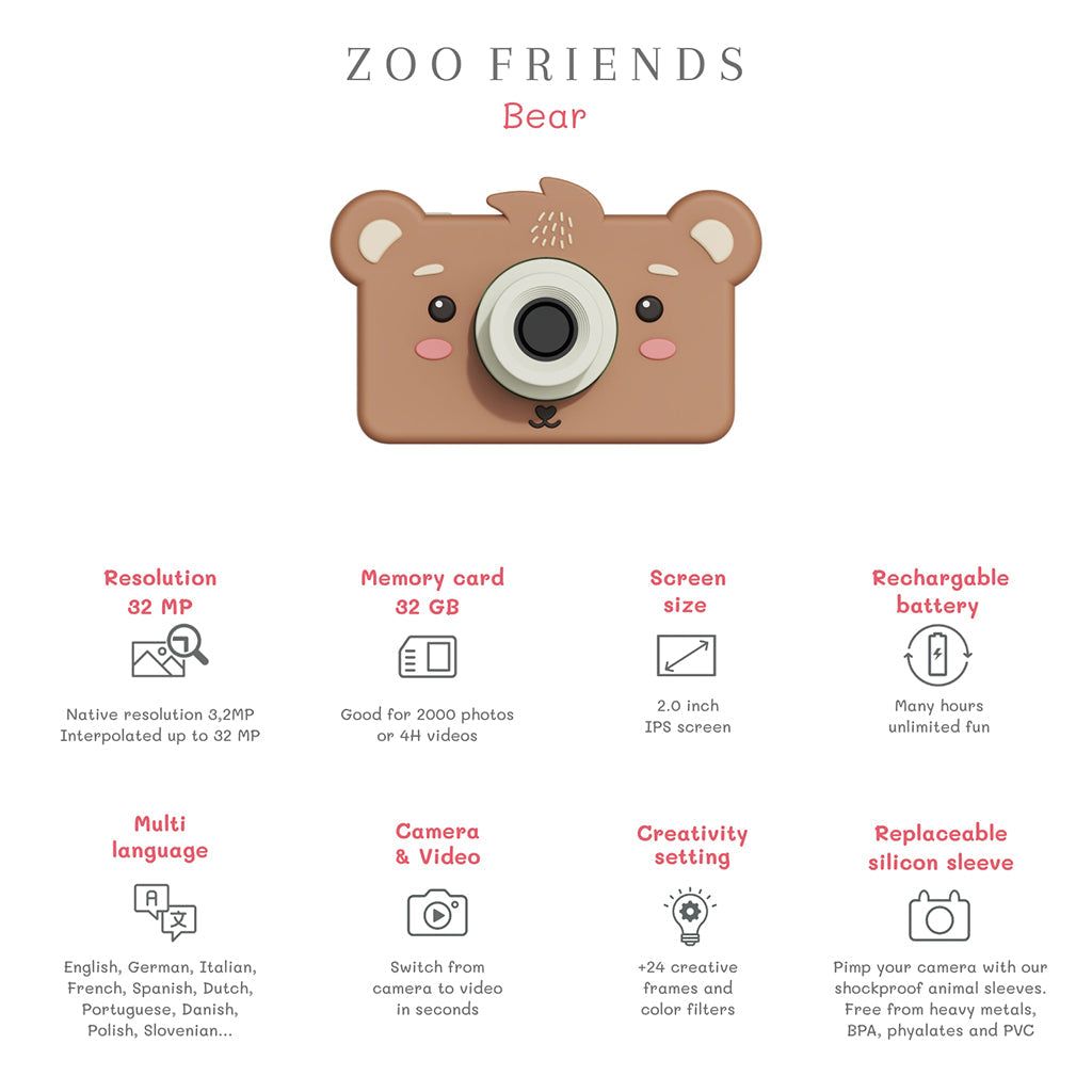 The ZooFamily, Zoo Friends børnekamera, 3–7 år – Bjørn