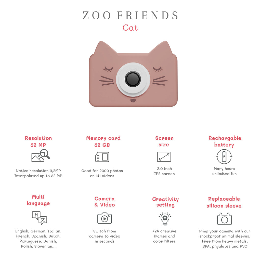 The ZooFamily, Zoo Friends børnekamera, 3–7 år – Kat