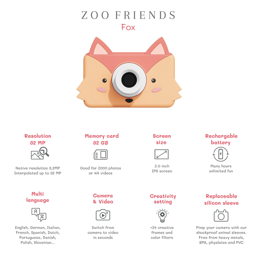 The ZooFamily, Zoo Friends børnekamera, 3–7 år – Ræv