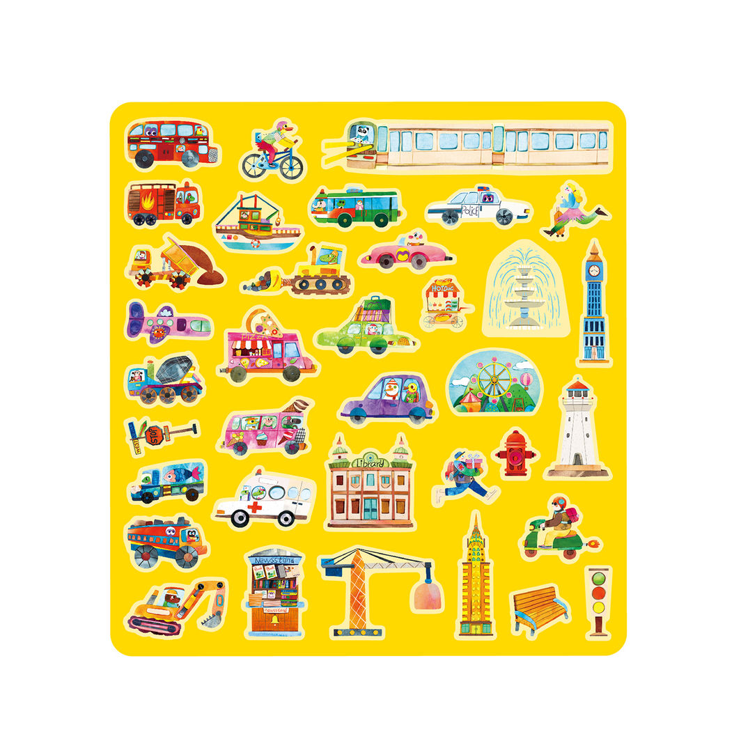 mierEdu - Jelly Stickers 36 stk - Flyttbare - Storbyen