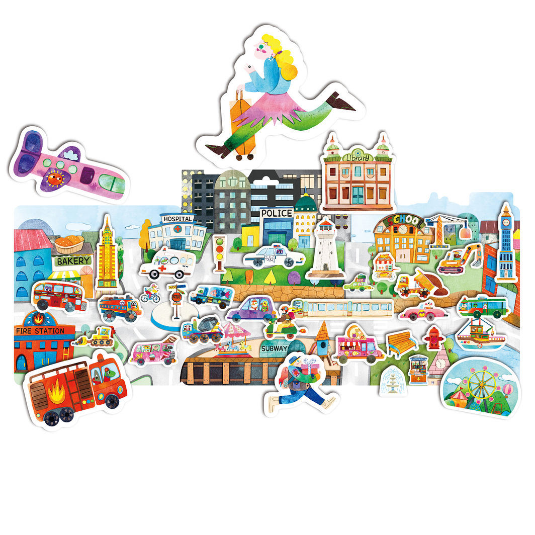 mierEdu - Jelly Stickers 36 stk - Flyttbare - Storbyen