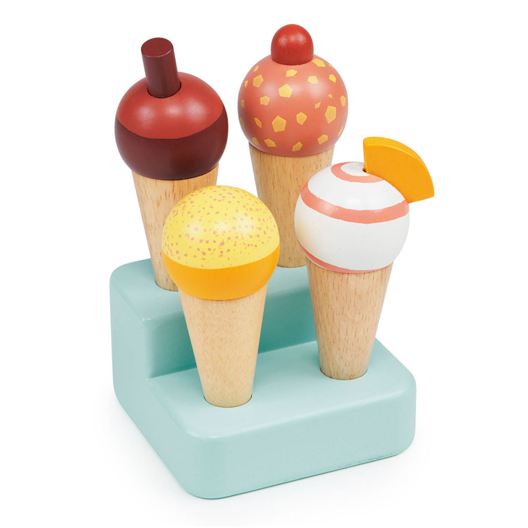 Mentari legemad 4 isvafler Sunny Gelato i træ