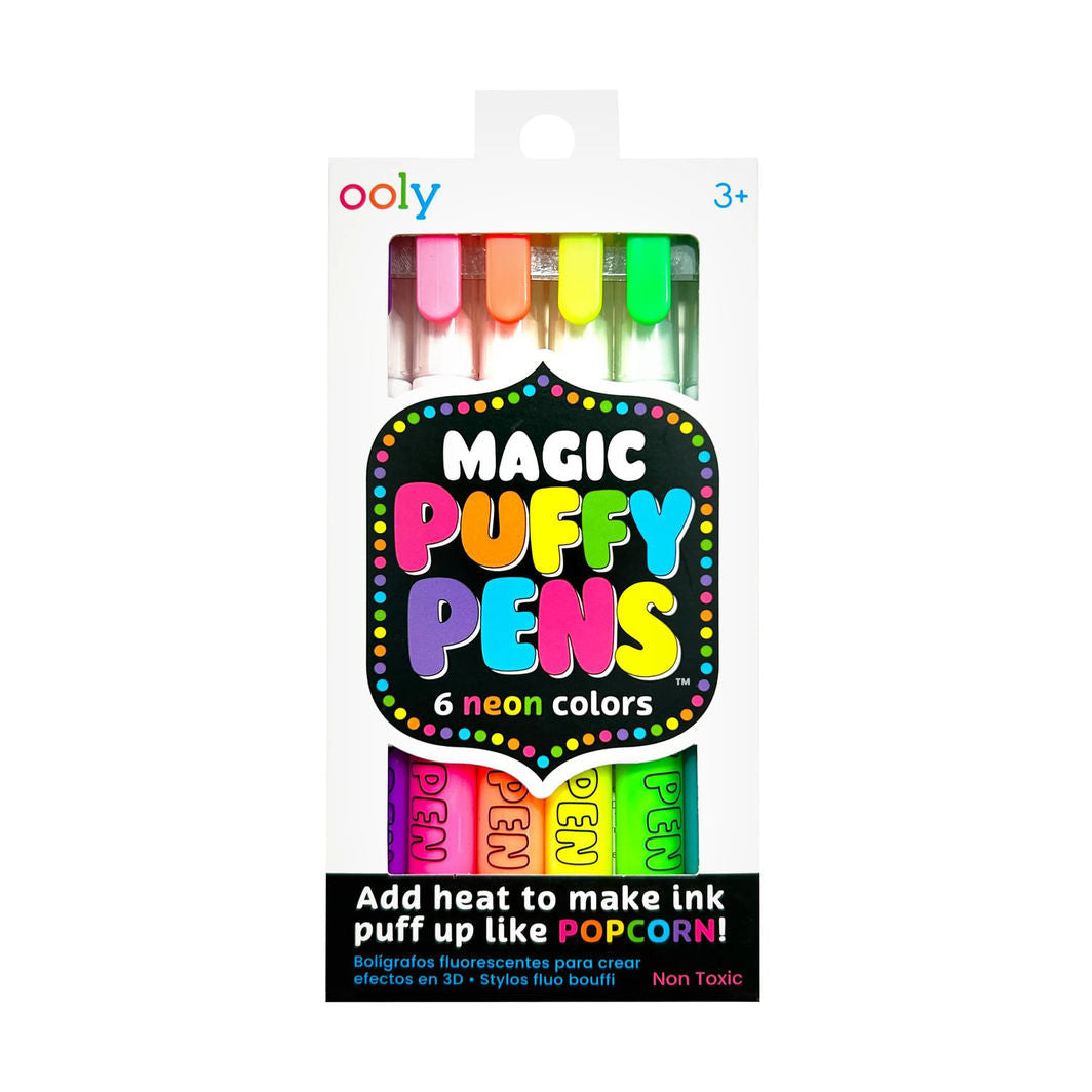 Ooly, magic Puffy Pens 6 stk - Neon