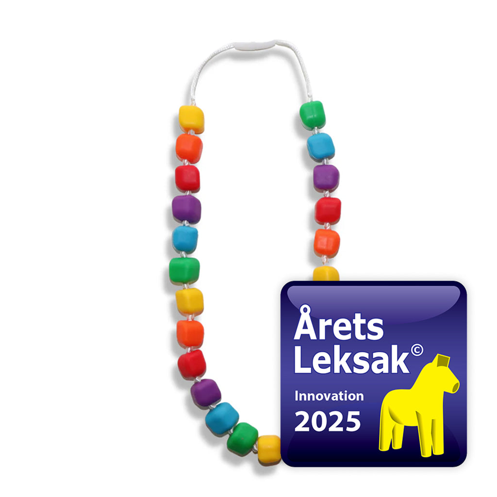 JellyStone Designs sensorisk tyggehalskæde, medium, Rainbow med prisvindende mærkat