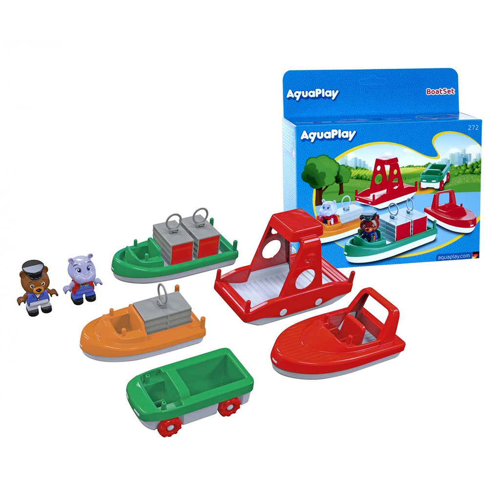 Aquaplay vandlegetøj boatset med figurer og både