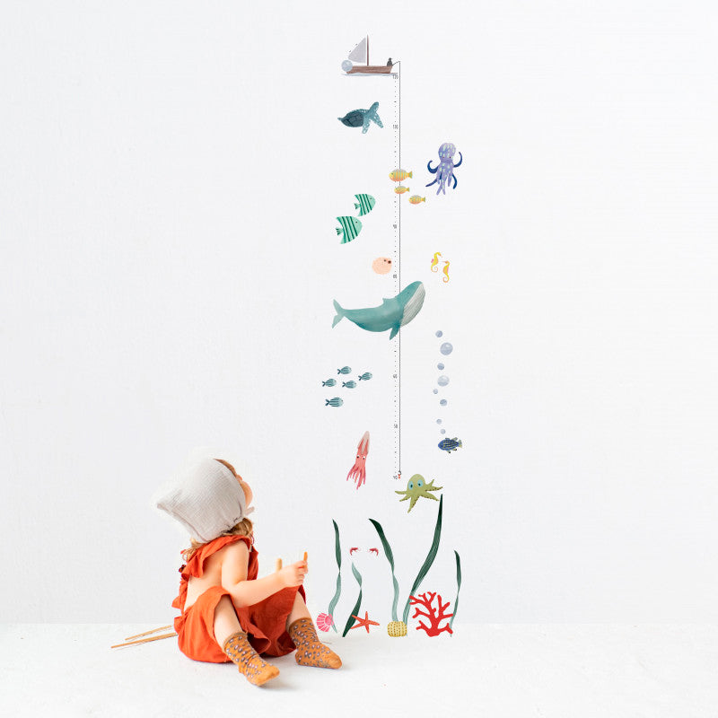 Mimi Lou wallsticker, høydemåler - Ocean