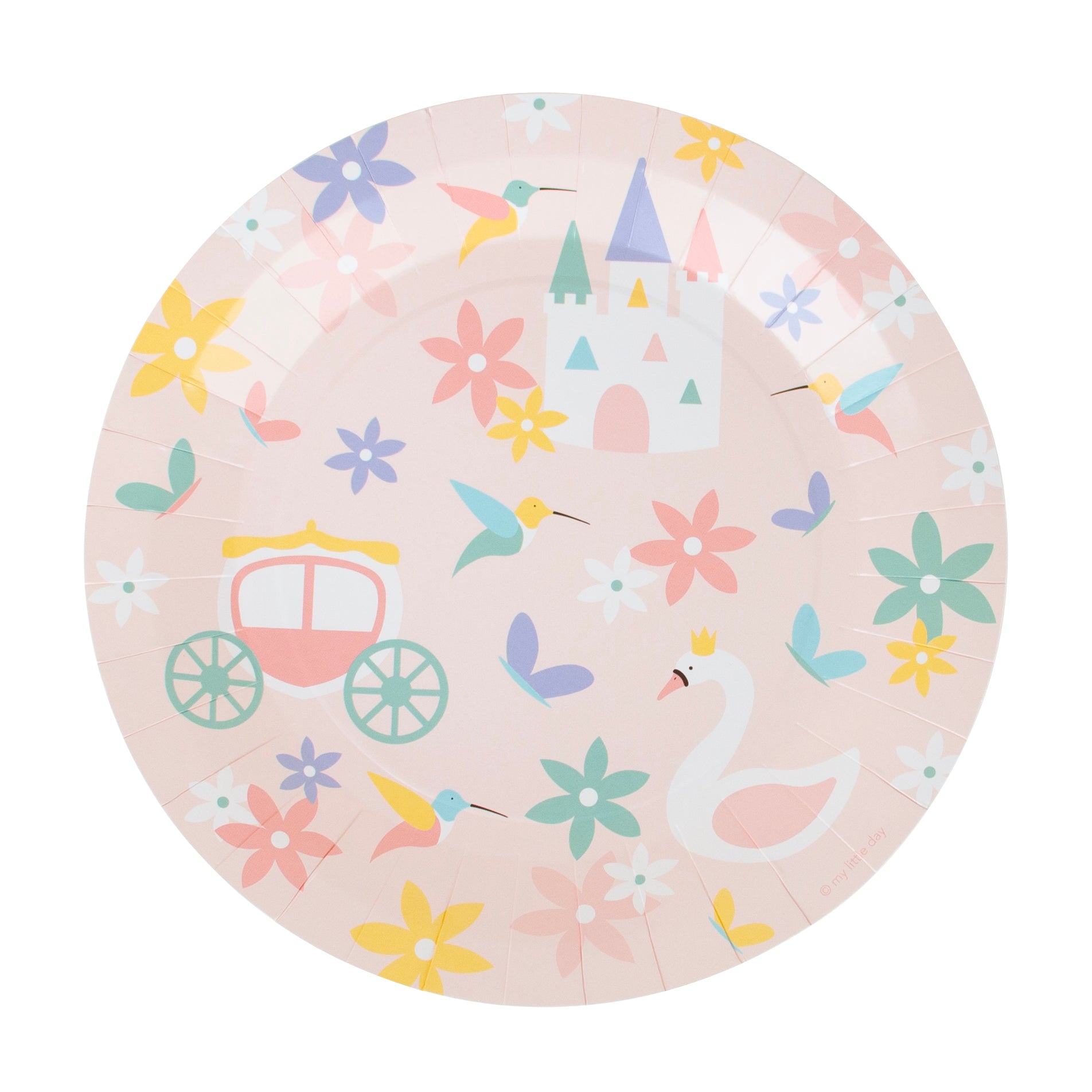 My Little Day prinsesse paptallerken detalje i lyserød med eventyr tema
