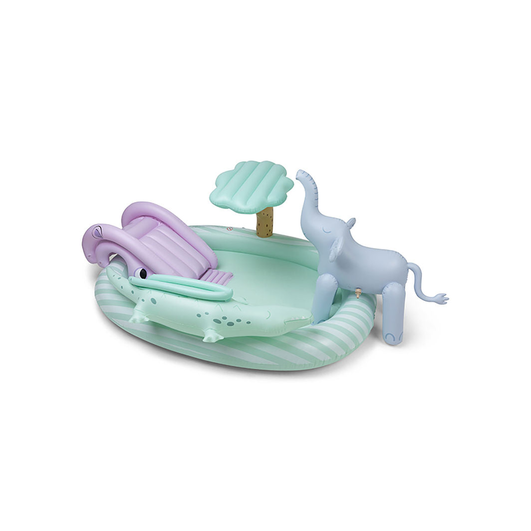 Swim Essentials, Badebassin 210 cm - Safari Adventure med rutsjebane