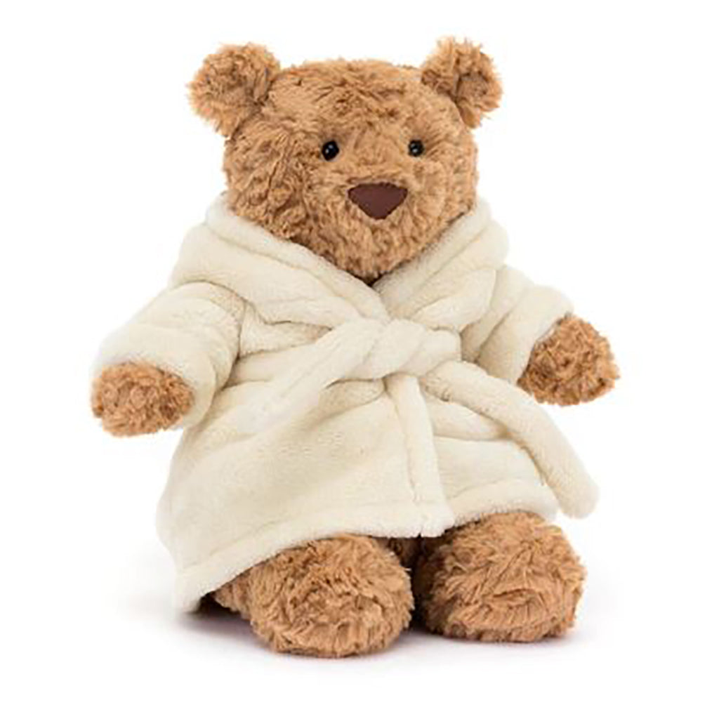 Jellycat bamse, Bartholomew bjørn, Badekåbe outfit – 26 cm