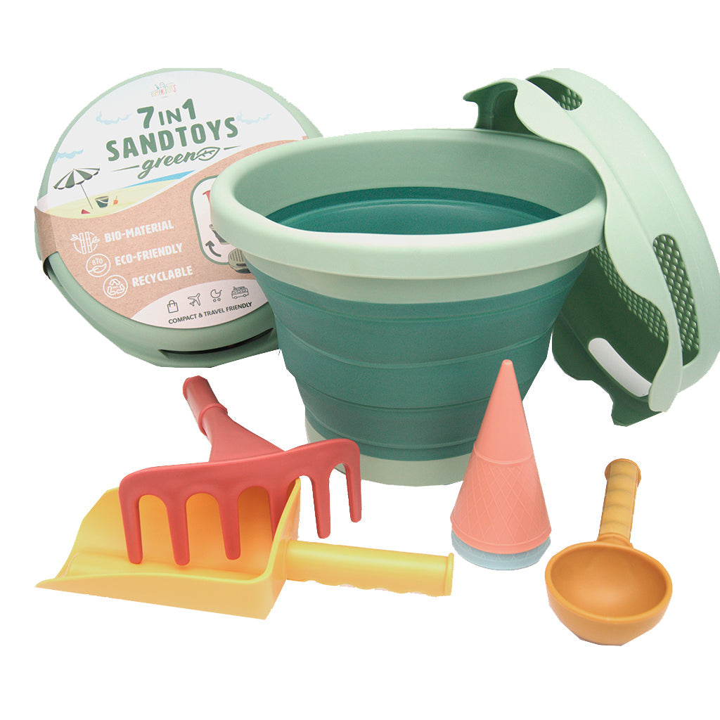 Compactoys BIO sandlegetøj, 7-i-én- Green strandlegetøjssæt i grøn