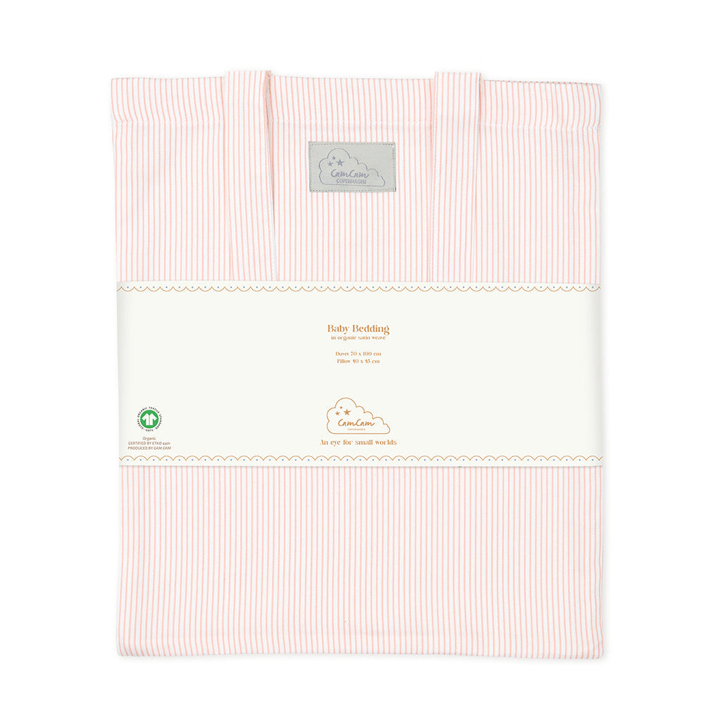 Cam Cam babysengetøy, økologisk, GOTS - Classic Stripes Rose