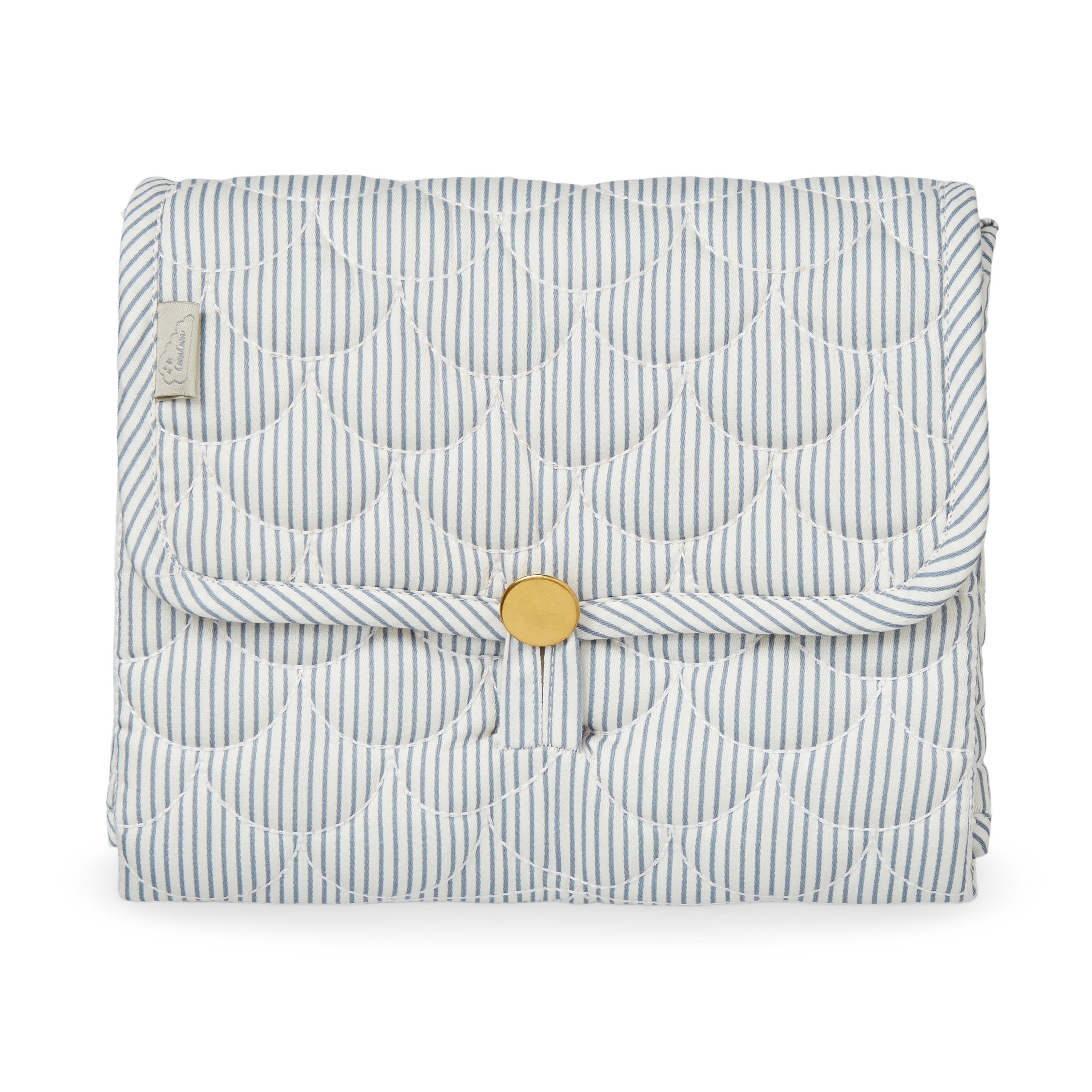 Cam Cam stellematte, Quilted - Classic stripes blue/Praline