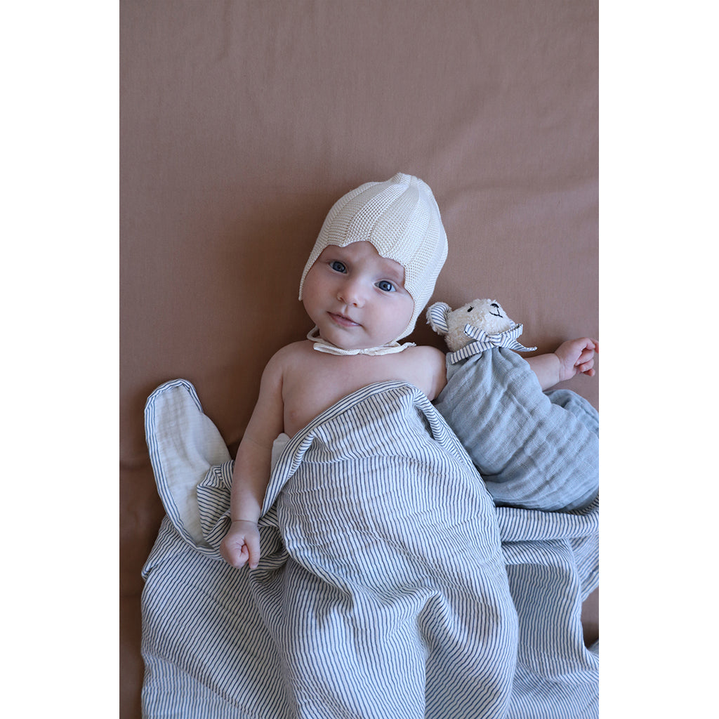 Cam Cam muslin babyteppe, økologisk, GOTS - Stripe blue
