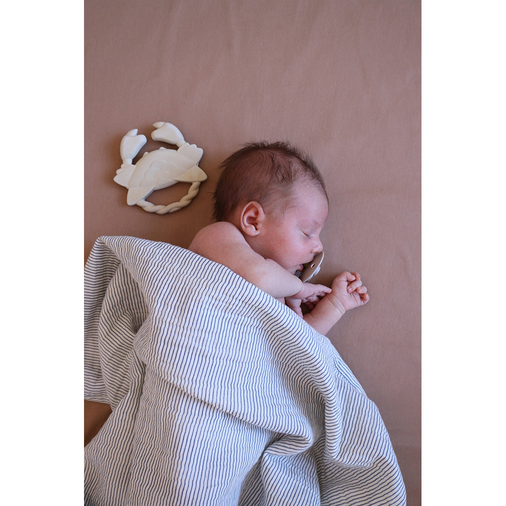 Cam Cam muslin babyteppe, økologisk, GOTS - Stripe blue