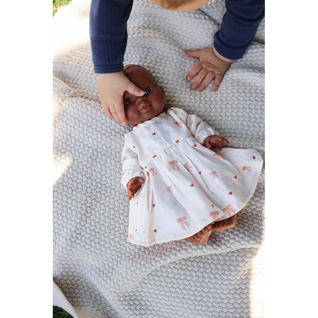 Cam Cam dukkeklær, GOTS – kjole, shorts og kyse – Bows