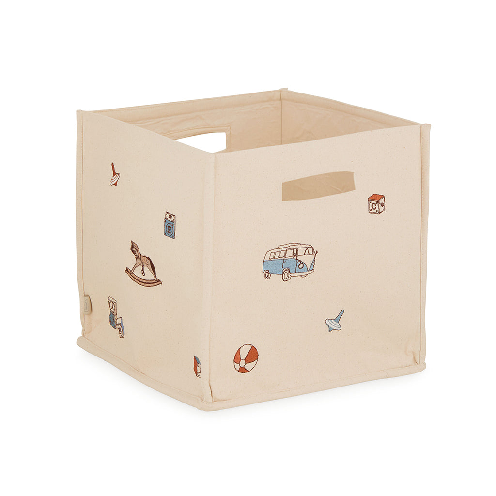 Canvas opbevaringskurv, økologisk, GOTS - Vintage toys