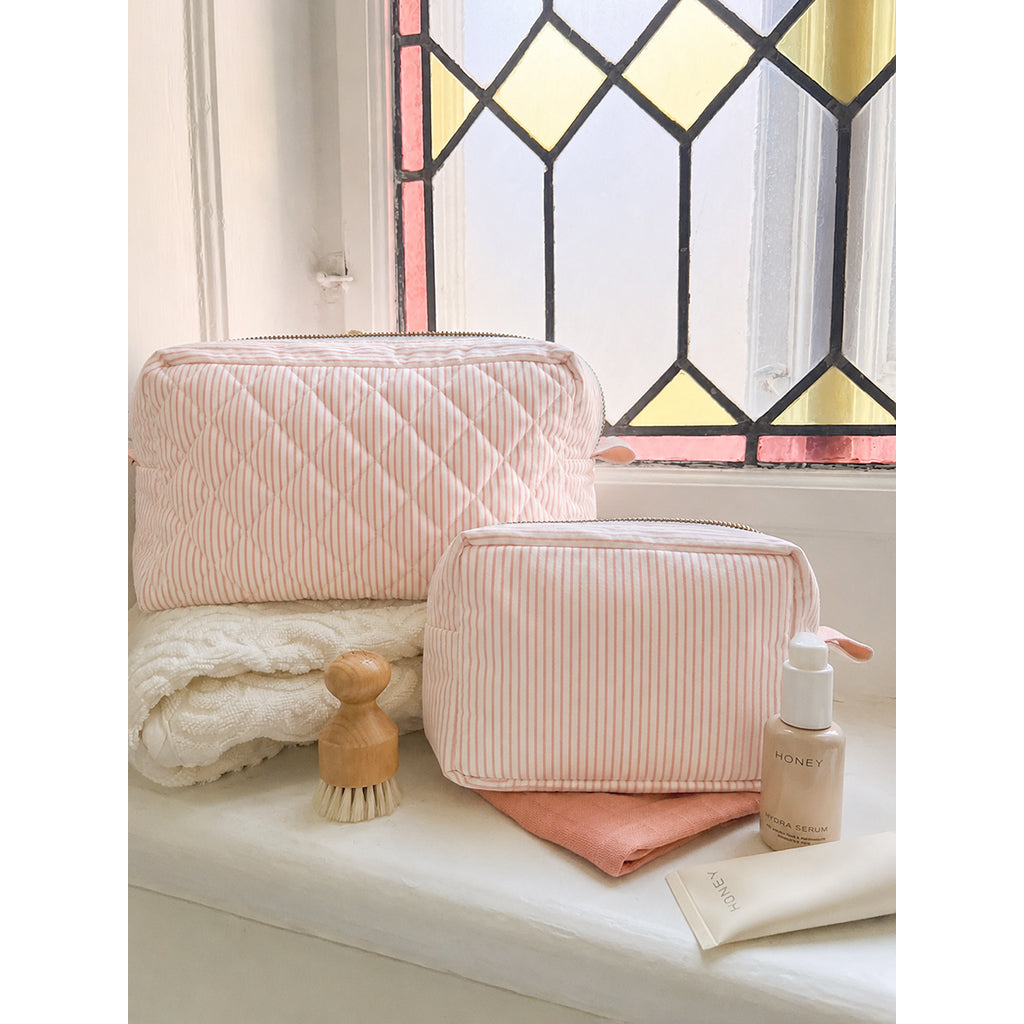 Cam Cam quiltet toalettmappe, OCS - Classic Stripes Rose