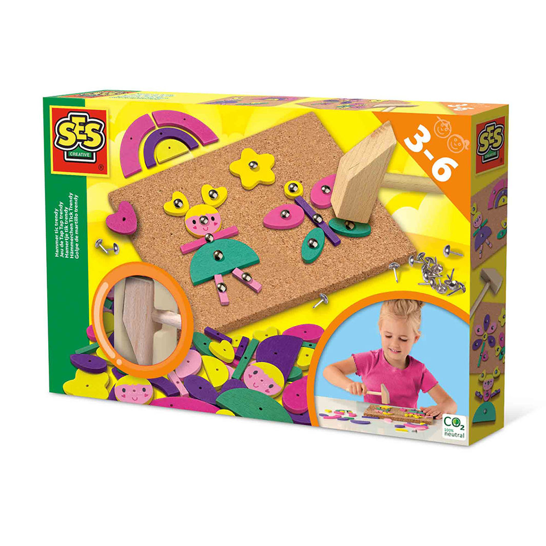 SES Creative hammer- og sømsæt, Trendy, produktbillede 1 af 7