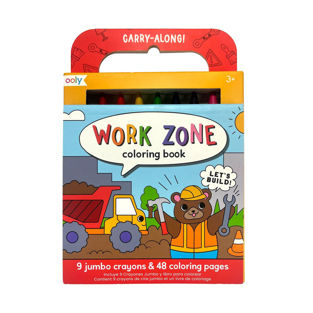 Ooly Fargekritt og fargeleggingsbok - Work Zone - Carry Along