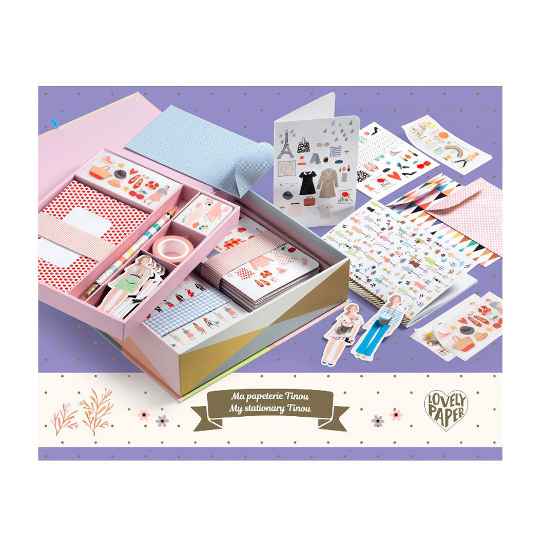 Djeco Lovely Paper, Tinou eske - tilbehør til skrivebordet