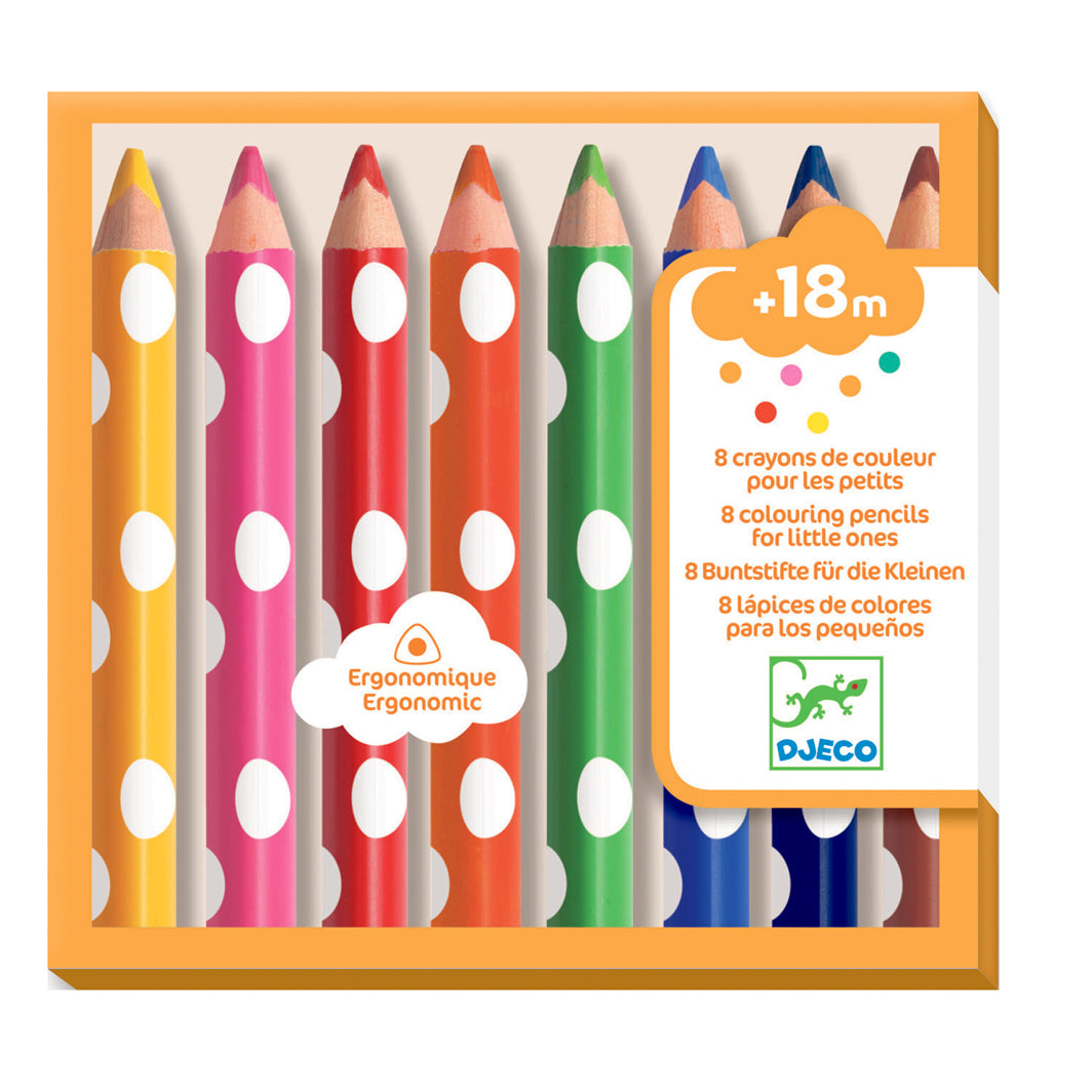 Djeco fargeblyanter til de små, 8 stk.