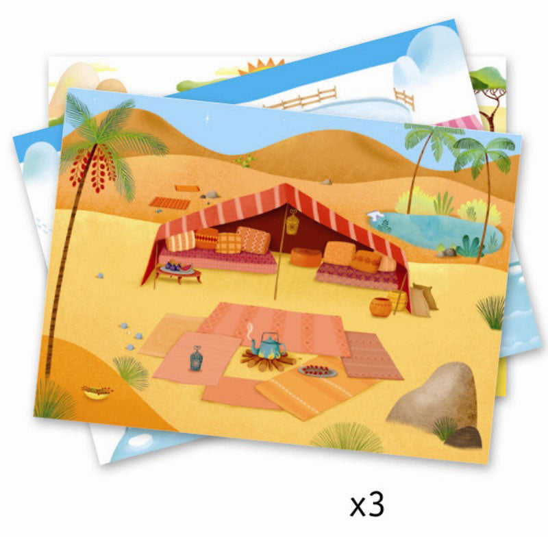 Djeco kreativ sett, overføringsbilder - Til fest med dyrene