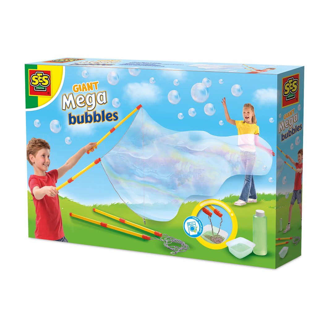 Kasse med SES Creative Giant Mega Bubbles sæbeboblesæt til børn