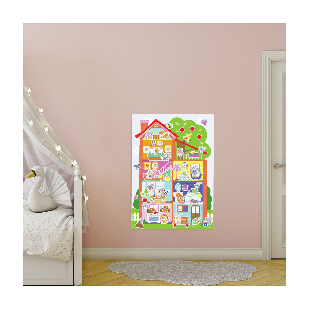 SES Creative - Min første - Plakat med klistremerker - Hus