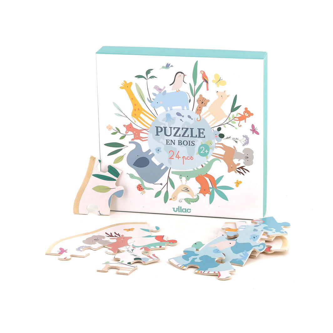 Vilac Puslespill i tre 24 brikker, Verden