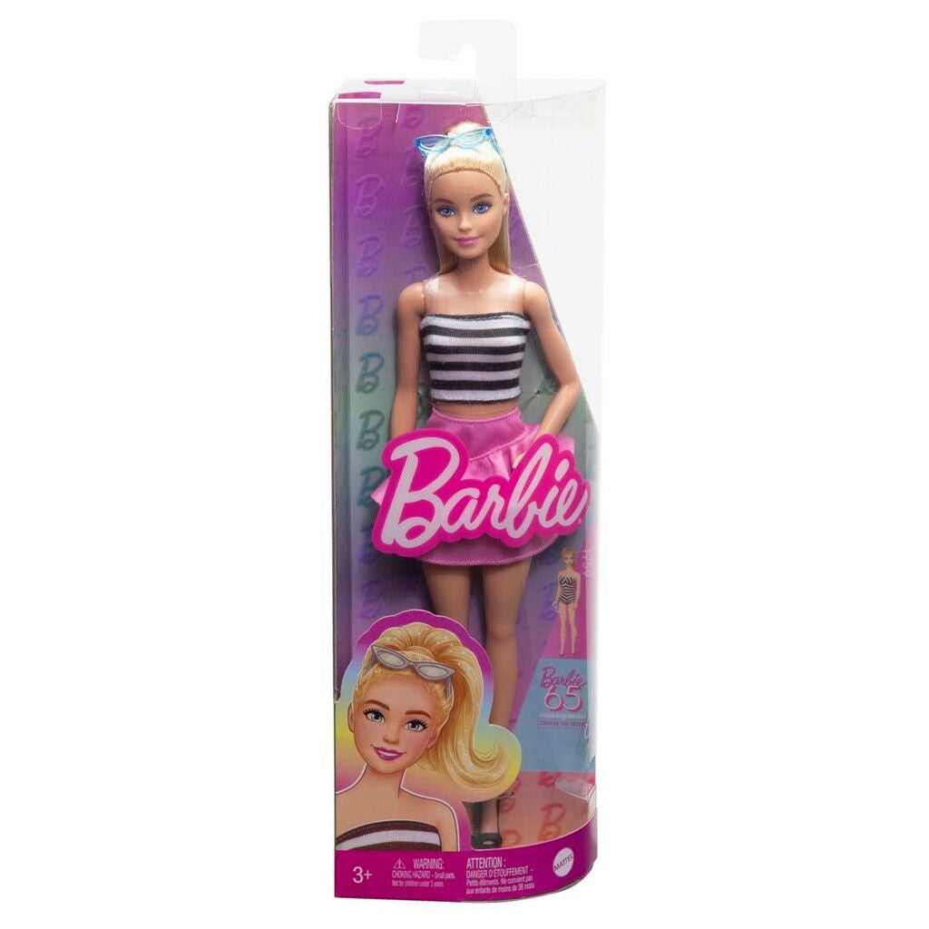 Barbie-dukke Fashionistas, Blondt hår med rosa skjørt