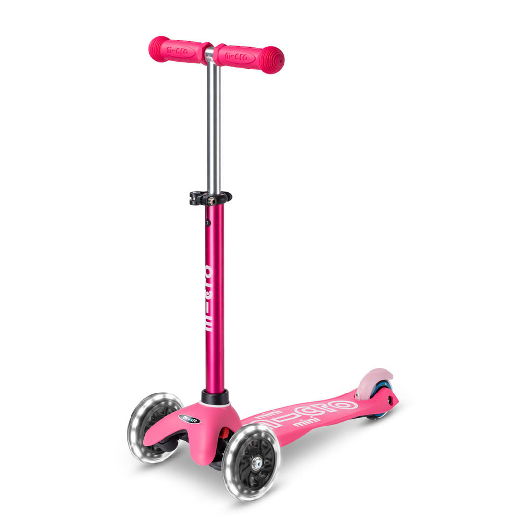 Micro Mini Deluxe LED løbehjul i pink til børn
