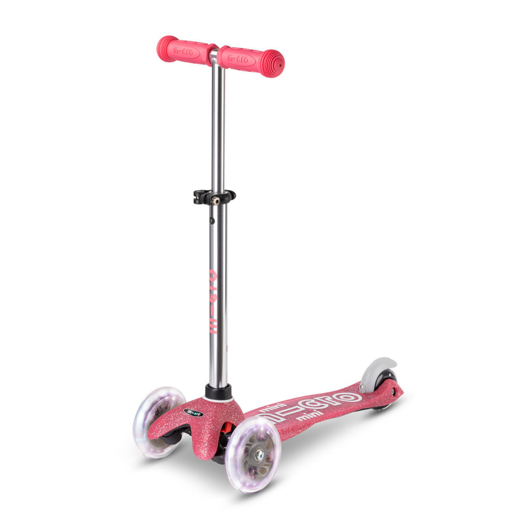 Micro løbehjul Mini Deluxe Fairy Glitter LED pink til børn
