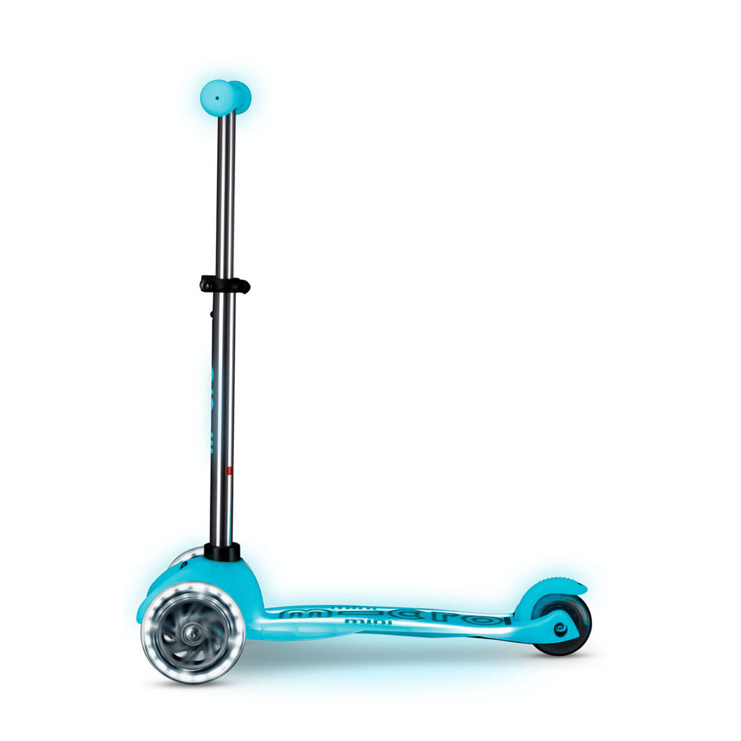 Micro Sparkesykkel, Mini Deluxe Glow LED Plus - Glacier Aqua
