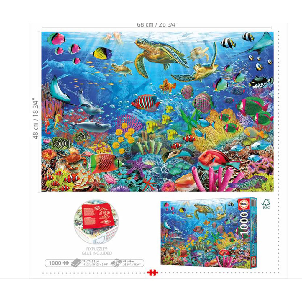 Educa puslespill m. 1000 brikker - Tropical Fantasy Turtles