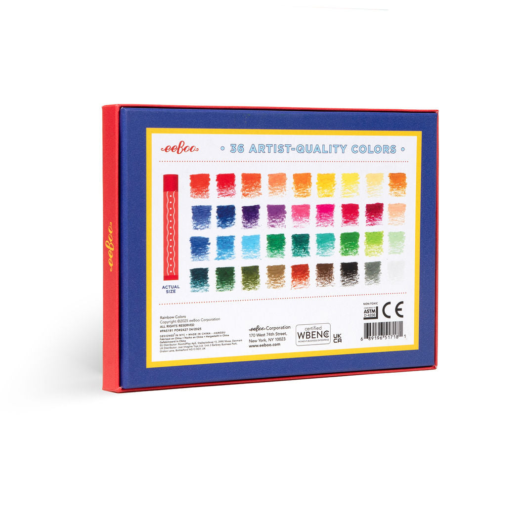 eeBoo Oljekritt, oljepastell 36 stk - Rainbow