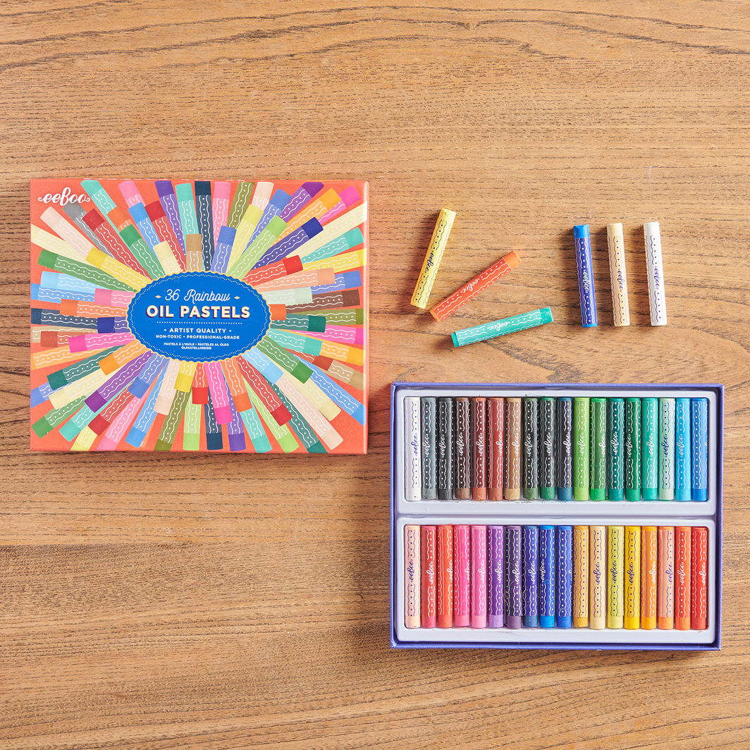 eeBoo Oljekritt, oljepastell 36 stk - Rainbow