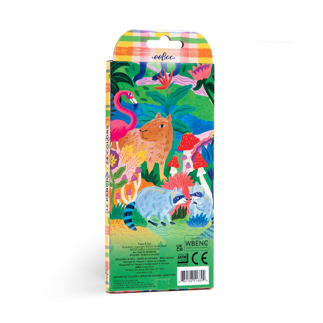 eeBoo - 12 doble fargeblyanter - Fawn & Sun