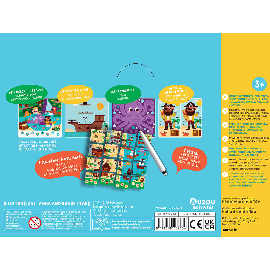 Auzou Aktivitetskort, 20 oppgaver - Pirater