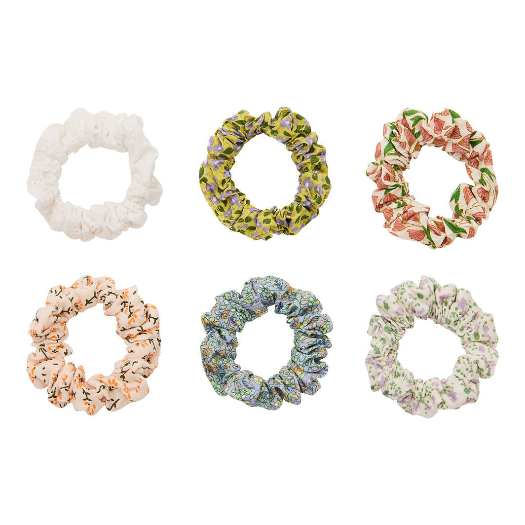 Mimi & Lula 6 scrunchies, Floral Spring on the Farm
