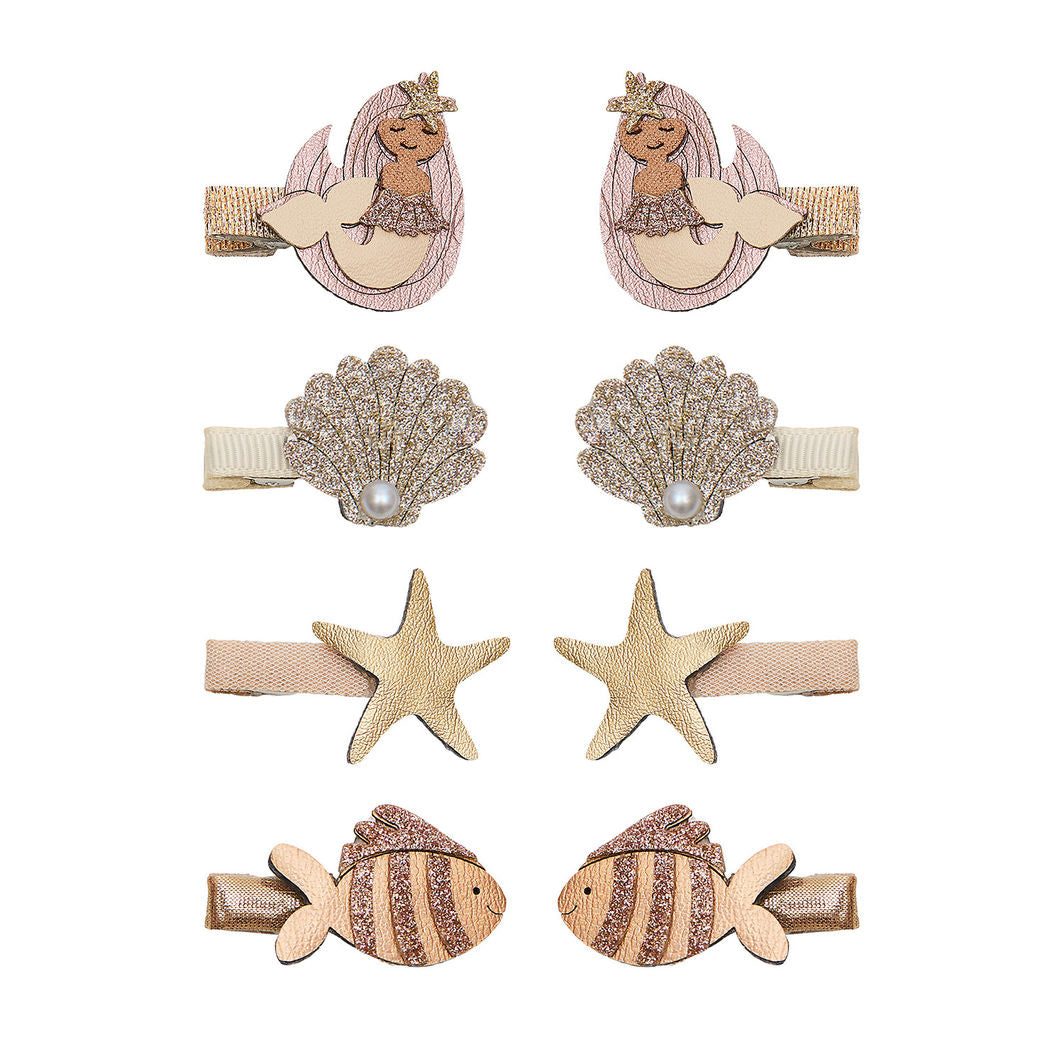 Mimi & Lula 8 hårclips, Mini Mermaid Ocean Pearl