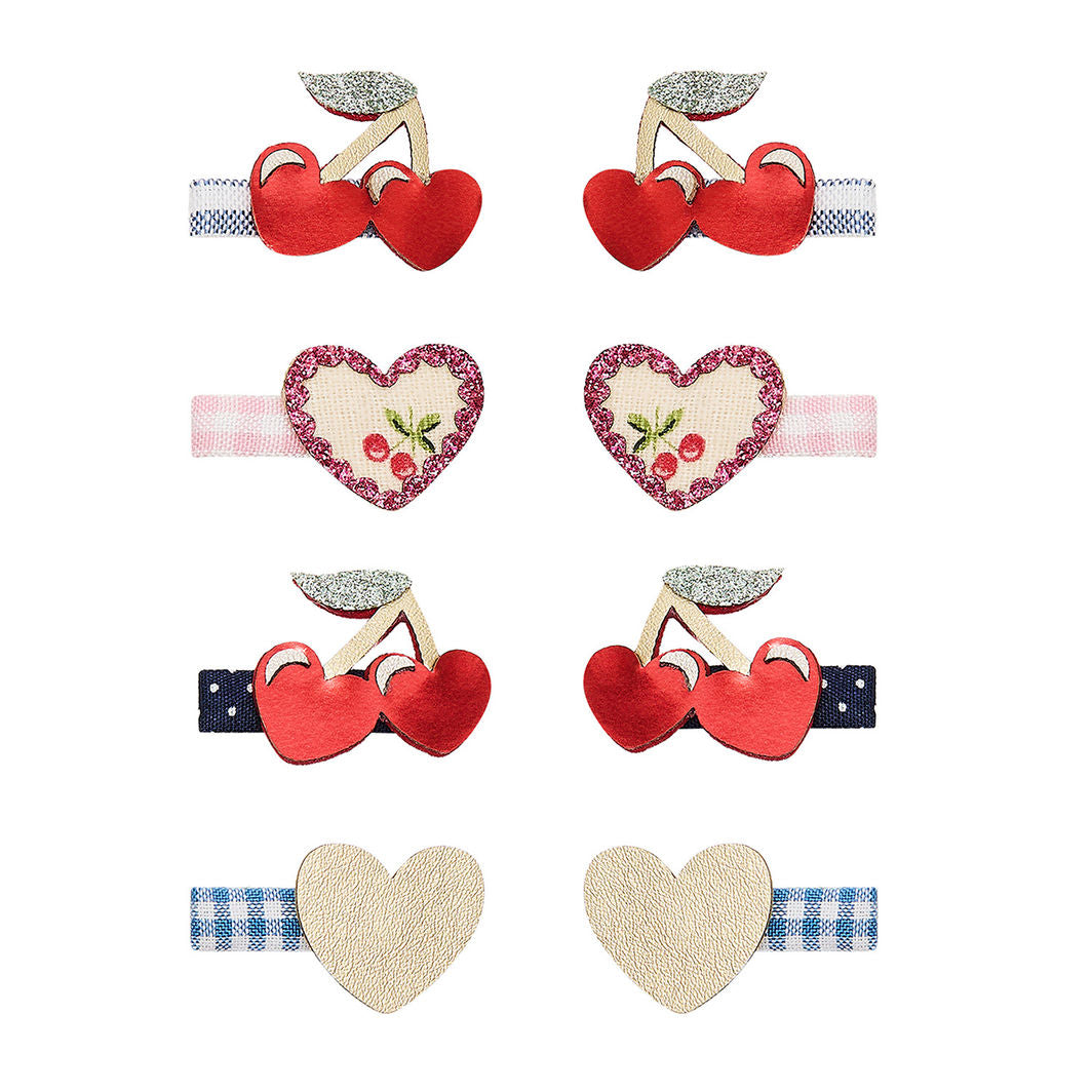 Mimi & Lula 8 hårclips, Mini Red Cherries Mon Cheri
