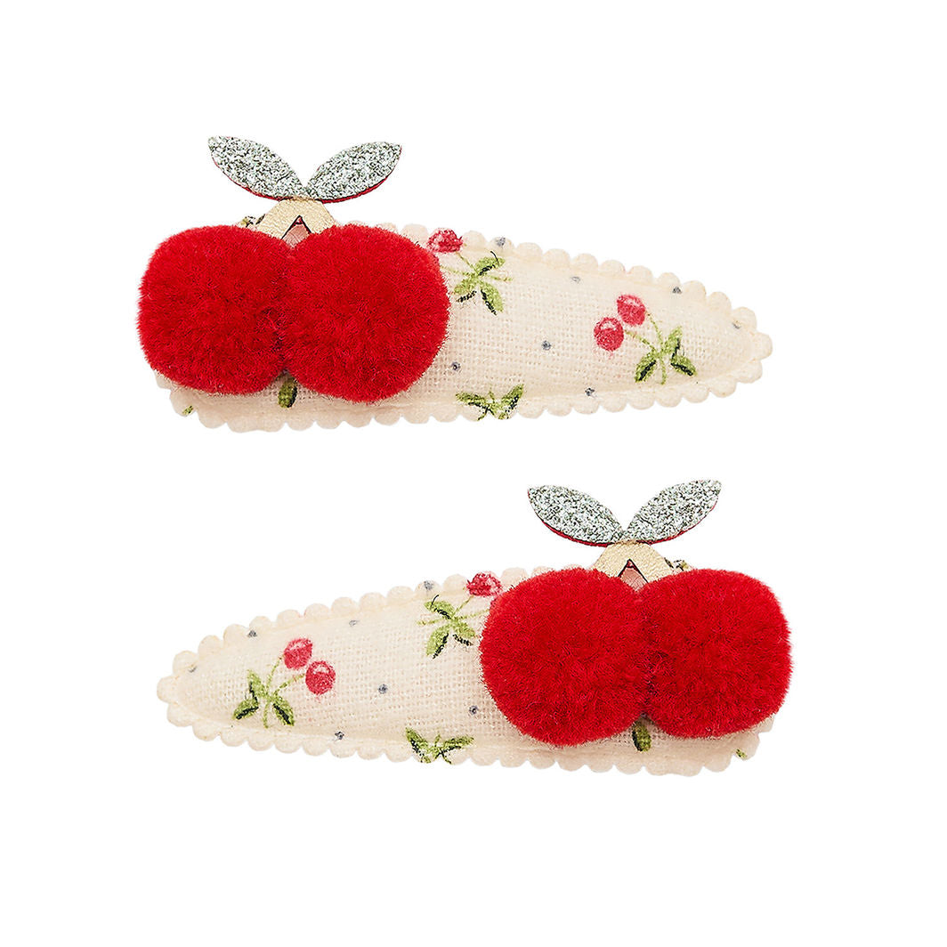 Mimi & Lula - 2 hårspænder - Pom Pom Cherries Mon Cheri